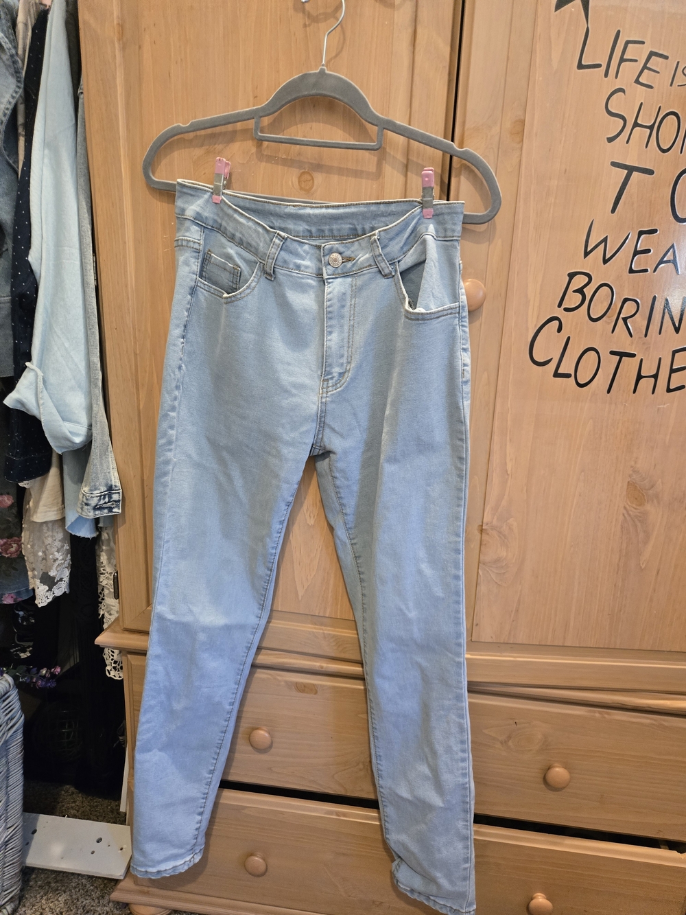 Women's Light Blue Skinny Stretch Jeans